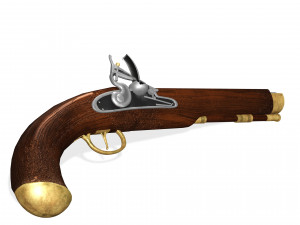 FRENCH CAVALRY PISTOL 1800 35CM 3D MODEL WEAPON WAR WARRIOR NAPOLEONIC PERIOD WAR SOLDIER Modelo 3D