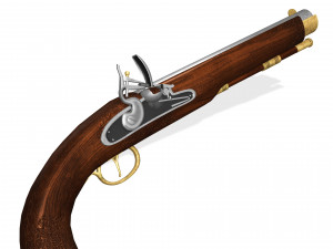 FRENCH CAVALRY PISTOL 1800 35CM 3D MODEL WEAPON WAR WARRIOR NAPOLEONIC PERIOD WAR SOLDIER Modelo 3D
