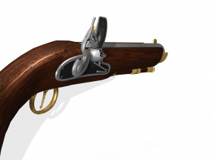 FRENCH CAVALRY PISTOL 1800 35CM 3D MODEL WEAPON WAR WARRIOR NAPOLEONIC PERIOD WAR SOLDIER Modelo 3D