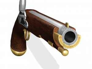 FRENCH CAVALRY PISTOL 1800 35CM 3D MODEL WEAPON WAR WARRIOR NAPOLEONIC PERIOD WAR SOLDIER Modelo 3D