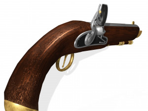 FRENCH CAVALRY PISTOL 1800 35CM 3D MODEL WEAPON WAR WARRIOR NAPOLEONIC PERIOD WAR SOLDIER Modelo 3D