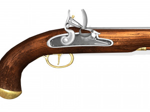 FRENCH CAVALRY PISTOL 1800 35CM 3D MODEL WEAPON WAR WARRIOR NAPOLEONIC PERIOD WAR SOLDIER Modelo 3D