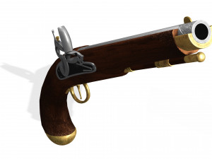 FRENCH CAVALRY PISTOL 1800 35CM 3D MODEL WEAPON WAR WARRIOR NAPOLEONIC PERIOD WAR SOLDIER Modelo 3D