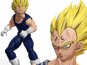 DOWNLOAD VEGETA 3D MODEL - ANIMATED FOR BLENDER-FBX-UNITY-MAYA-UNREAL-C4D-3DS MAX - 3D PRINTING DOWN 3D Model