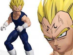 DOWNLOAD VEGETA 3D MODEL - ANIMATED FOR BLENDER-FBX-UNITY-MAYA-UNREAL-C4D-3DS MAX - 3D PRINTING DOWN 3D Model