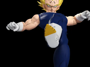 DOWNLOAD VEGETA 3D MODEL - ANIMATED FOR BLENDER-FBX-UNITY-MAYA-UNREAL-C4D-3DS MAX - 3D PRINTING DOWN 3D Model