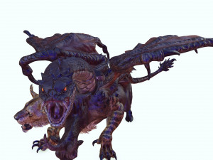 DOWNLOAD CHIMERA 3D MODEL - OBJ FBX - 3D PRINTING - 3D PROJECT - MONSTER CHIMERA - BASILIK DINOSAUR Modello 3D