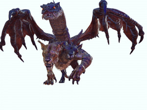 DOWNLOAD CHIMERA 3D MODEL - OBJ FBX - 3D PRINTING - 3D PROJECT - MONSTER CHIMERA - BASILIK DINOSAUR Modello 3D