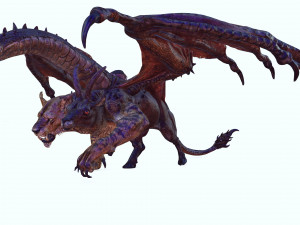 DOWNLOAD CHIMERA 3D MODEL - OBJ FBX - 3D PRINTING - 3D PROJECT - MONSTER CHIMERA - BASILIK DINOSAUR Modello 3D