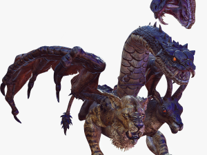 DOWNLOAD CHIMERA 3D MODEL - OBJ FBX - 3D PRINTING - 3D PROJECT - MONSTER CHIMERA - BASILIK DINOSAUR Modello 3D