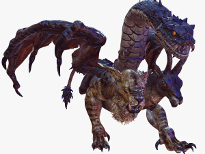 DOWNLOAD CHIMERA 3D MODEL - OBJ FBX - 3D PRINTING - 3D PROJECT - MONSTER CHIMERA - BASILIK DINOSAUR Modello 3D
