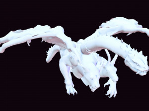 DOWNLOAD CHIMERA 3D MODEL - OBJ FBX - 3D PRINTING - 3D PROJECT - MONSTER CHIMERA - BASILIK DINOSAUR Modello 3D