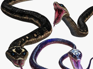 バイパー 3D モデルをダウンロード - 恐竜 - 神話 - 魚 - ニシキヘビ - 爬虫類 - ヘビ - アニメーション - 3Dモデル
