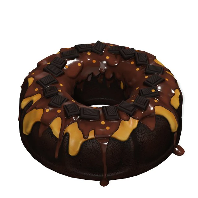 TORTA AL CIOCCOLATO TORTA AL CARAMELLO GELATO CIBO MODELLO 3D - STAMPA 3D - OBJ - FBX - FRAGOLA Modello 3D .c4d .max .obj .3ds .fbx .stl .blend 