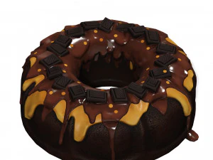 KUE COKLAT KUE KARAMEL MAKANAN ES KRIM MODEL 3D - PRINTING 3D - OBJ - FBX - STRAWBERRY Model 3D