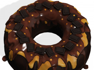 CHOCOLATE CAKE CARAMEL CAKE ICE CREAM FOOD 3D MODEL - 3D PRINTING - OBJ - FBX - STRAWBERRY 3D Model