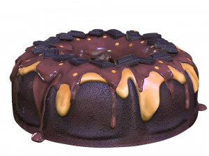 TORTA AL CIOCCOLATO TORTA AL CARAMELLO GELATO CIBO MODELLO 3D - STAMPA 3D - OBJ - FBX - FRAGOLA Modello 3D
