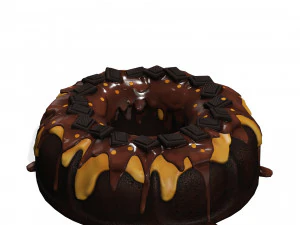 TORTA AL CIOCCOLATO TORTA AL CARAMELLO GELATO CIBO MODELLO 3D - STAMPA 3D - OBJ - FBX - FRAGOLA Modello 3D