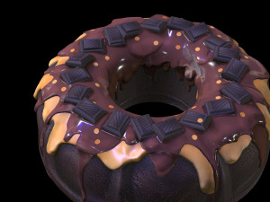 CHOCOLATE CAKE CARAMEL CAKE ICE CREAM FOOD 3D MODEL - 3D PRINTING - OBJ - FBX - STRAWBERRY 3D Model