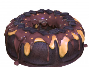 CHOCOLATE CAKE CARAMEL CAKE ICE CREAM FOOD 3D MODEL - 3D PRINTING - OBJ - FBX - STRAWBERRY 3D Model