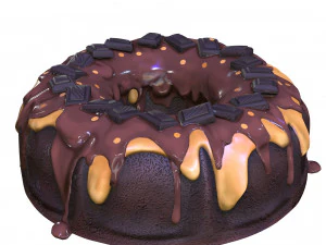TORTA AL CIOCCOLATO TORTA AL CARAMELLO GELATO CIBO MODELLO 3D - STAMPA 3D - OBJ - FBX - FRAGOLA Modello 3D