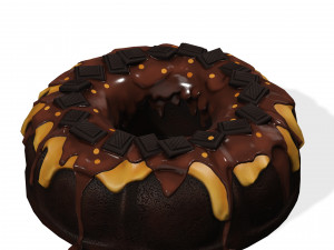 CHOCOLATE CAKE CARAMEL CAKE ICE CREAM FOOD 3D MODEL - 3D PRINTING - OBJ - FBX - STRAWBERRY 3D Model