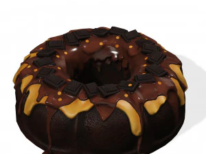 TORTA AL CIOCCOLATO TORTA AL CARAMELLO GELATO CIBO MODELLO 3D - STAMPA 3D - OBJ - FBX - FRAGOLA Modello 3D