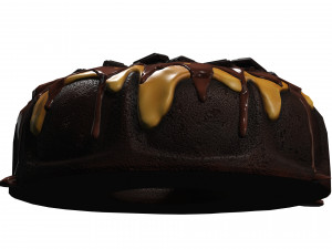CHOCOLATE CAKE CARAMEL CAKE ICE CREAM FOOD 3D MODEL - 3D PRINTING - OBJ - FBX - STRAWBERRY 3D Model
