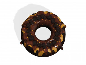 CHOCOLATE CAKE CARAMEL CAKE ICE CREAM FOOD 3D MODEL - 3D PRINTING - OBJ - FBX - STRAWBERRY 3D Model