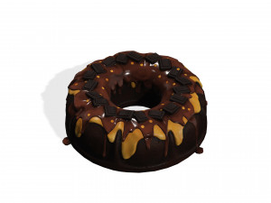 CHOCOLATE CAKE CARAMEL CAKE ICE CREAM FOOD 3D MODEL - 3D PRINTING - OBJ - FBX - STRAWBERRY 3D Model