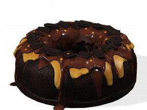 CHOCOLATE CAKE CARAMEL CAKE ICE CREAM FOOD 3D MODEL - 3D PRINTING - OBJ - FBX - STRAWBERRY 3D Model