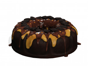 CHOCOLATE CAKE CARAMEL CAKE ICE CREAM FOOD 3D MODEL - 3D PRINTING - OBJ - FBX - STRAWBERRY 3D Model