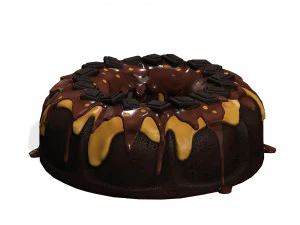 TORTA AL CIOCCOLATO TORTA AL CARAMELLO GELATO CIBO MODELLO 3D - STAMPA 3D - OBJ - FBX - FRAGOLA Modello 3D