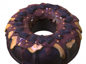 CHOCOLATE CAKE CARAMEL CAKE ICE CREAM FOOD 3D MODEL - 3D PRINTING - OBJ - FBX - STRAWBERRY 3D Model