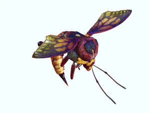 DOWNLOAD BEE 3D MODEL - ANIMATED - INSECT RAPTOR LINHERAPTOR MICRO BEE FLYING - POKMON - DRAGON - 3D Model