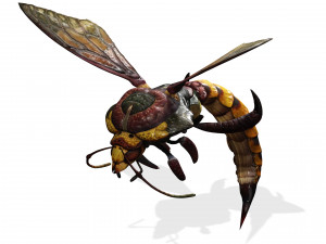 DOWNLOAD BEE 3D MODEL - ANIMATED - INSECT RAPTOR LINHERAPTOR MICRO BEE FLYING - POKMON - DRAGON - 3D 模型
