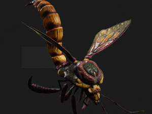 DOWNLOAD BEE 3D MODEL - ANIMATED - INSECT RAPTOR LINHERAPTOR MICRO BEE FLYING - POKMON - DRAGON - 3D 模型