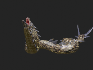 DOWNLOAD BASILIK 3D MODEL ANIMATED - ANIMAL CREATURE FAN ART BASILIK BASILIK DINOSAUR DINOSAUR SNAKE Modèle 3D