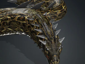 ダウンロード バジリスク 3D モデル アニメーション - 動物クリーチャー ファンアート バジリスク バジリスク 恐竜 恐竜 ヘビ 3Dモデル