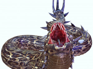 DOWNLOAD BASILIK 3D MODEL ANIMATED - ANIMAL CREATURE FAN ART BASILIK BASILIK DINOSAUR DINOSAUR SNAKE Modèle 3D
