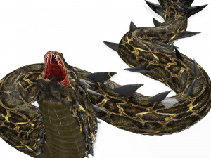 DOWNLOAD BASILIK 3D MODEL ANIMATED - ANIMAL CREATURE FAN ART BASILIK BASILIK DINOSAUR DINOSAUR SNAKE Modèle 3D