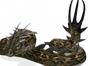 DOWNLOAD BASILIK 3D MODEL ANIMATED - ANIMAL CREATURE FAN ART BASILIK BASILIK DINOSAUR DINOSAUR SNAKE Modèle 3D