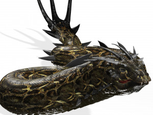 DOWNLOAD BASILIK 3D MODEL ANIMATED - ANIMAL CREATURE FAN ART BASILIK BASILIK DINOSAUR DINOSAUR SNAKE Modèle 3D