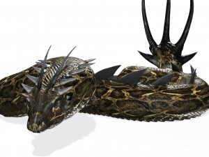 DOWNLOAD BASILIK 3D MODEL ANIMATED - ANIMAL CREATURE FAN ART BASILIK BASILIK DINOSAUR DINOSAUR SNAKE Modèle 3D
