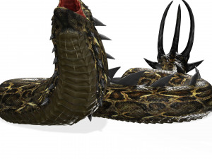 DOWNLOAD BASILIK 3D MODEL ANIMATED - ANIMAL CREATURE FAN ART BASILIK BASILIK DINOSAUR DINOSAUR SNAKE Modèle 3D