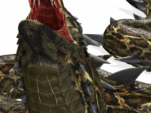 DOWNLOAD BASILIK 3D MODEL ANIMATED - ANIMAL CREATURE FAN ART BASILIK BASILIK DINOSAUR DINOSAUR SNAKE Modèle 3D