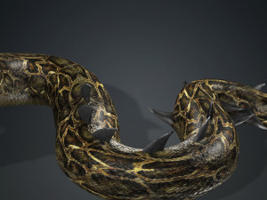 DOWNLOAD BASILIK 3D MODEL ANIMATED - ANIMAL CREATURE FAN ART BASILIK BASILIK DINOSAUR DINOSAUR SNAKE Modèle 3D
