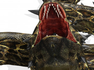 DOWNLOAD BASILIK 3D MODEL ANIMATED - ANIMAL CREATURE FAN ART BASILIK BASILIK DINOSAUR DINOSAUR SNAKE Modèle 3D