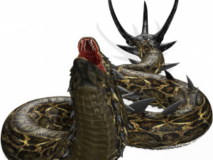 DOWNLOAD BASILIK 3D MODEL ANIMATED - ANIMAL CREATURE FAN ART BASILIK BASILIK DINOSAUR DINOSAUR SNAKE Modèle 3D