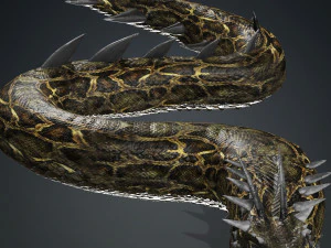 ダウンロード バジリスク 3D モデル アニメーション - 動物クリーチャー ファンアート バジリスク バジリスク 恐竜 恐竜 ヘビ 3Dモデル
